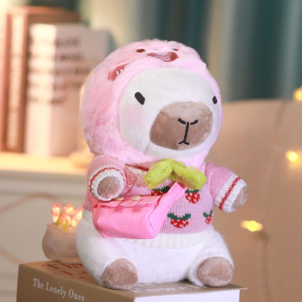 Capybara Plush with 3 Pcs of Accessories, 10.4 in Capybara Stuffed Animal with Clothes, Cute Plushies for 4/5/6/7/8/9/10/11/12 Year Old Girl Birthday Gifts，Christmas Gifts for Kids