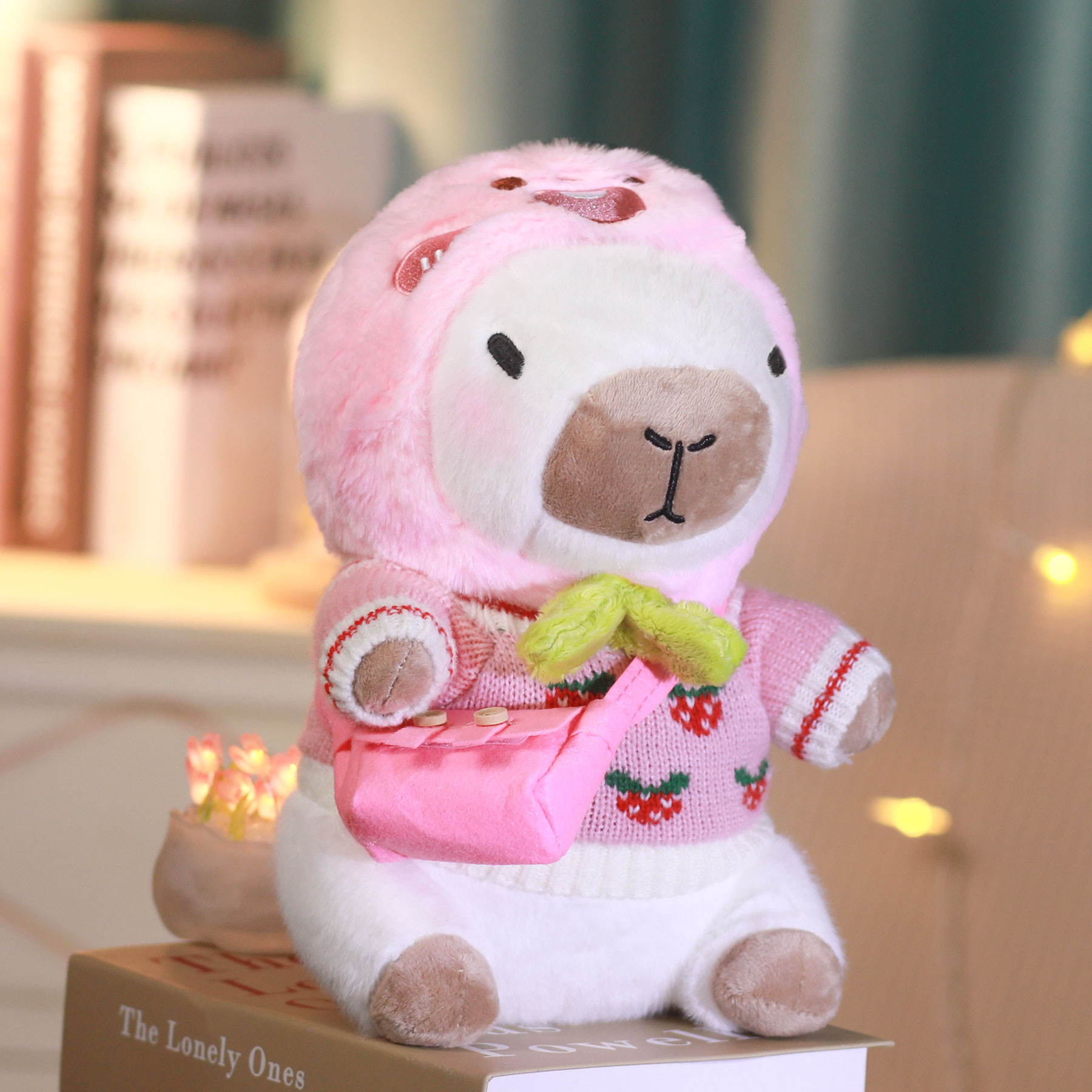 Capybara Plush with 3 Pcs of Accessories, 10.4 in Capybara Stuffed Animal with Clothes, Cute Plushies for 4/5/6/7/8/9/10/11/12 Year Old Girl Birthday Gifts，Christmas Gifts for Kids