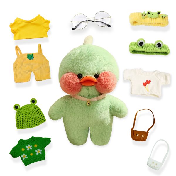 Green Duck Plush , Pato De Peluche with 11 Accessories DIY ,Stuffed Duck Plush for Kids