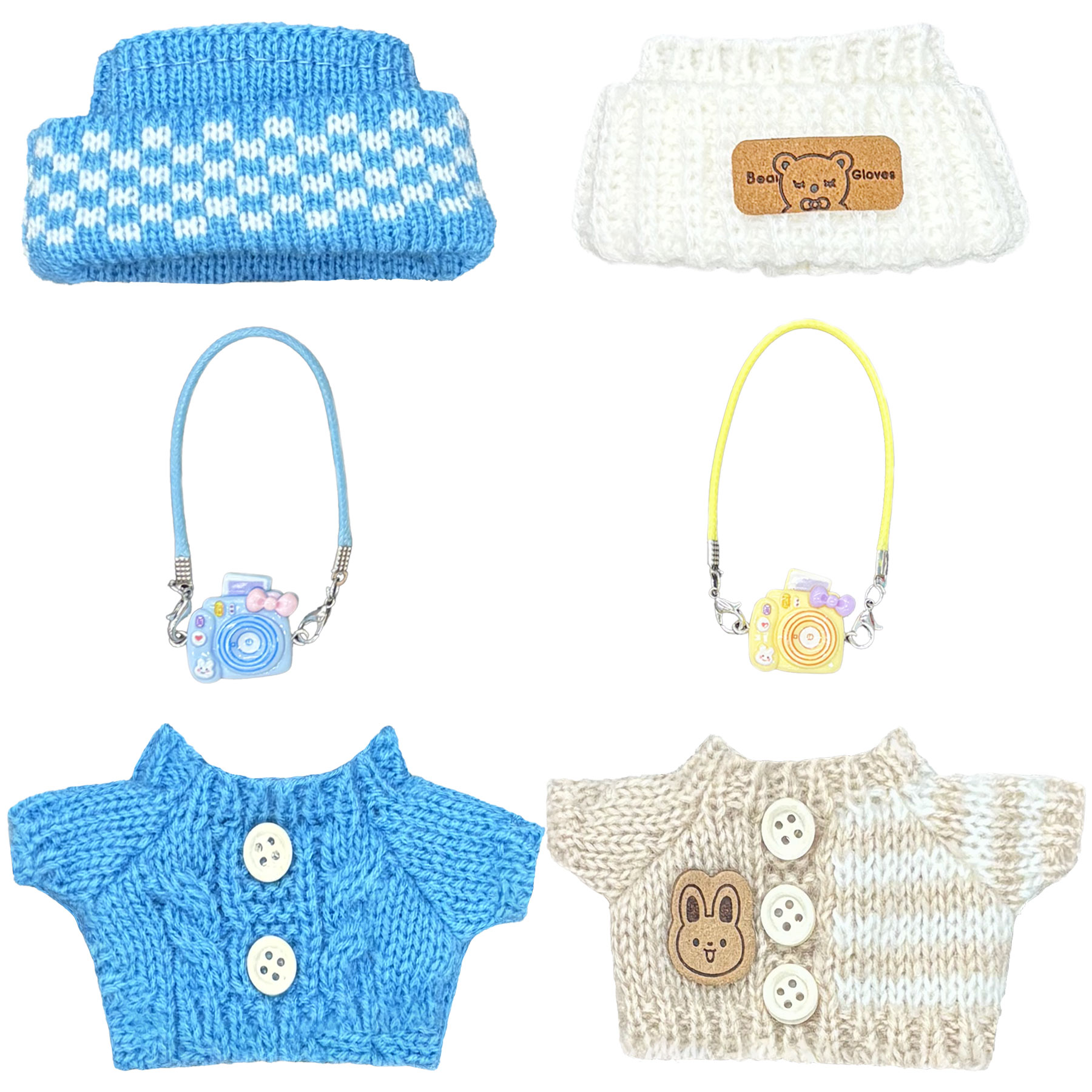 6-Piece Clothing & Accessories Set for 15cm–17cm labubus – Perfect Gift for Kids and Collectors – Fits Most Dolls
