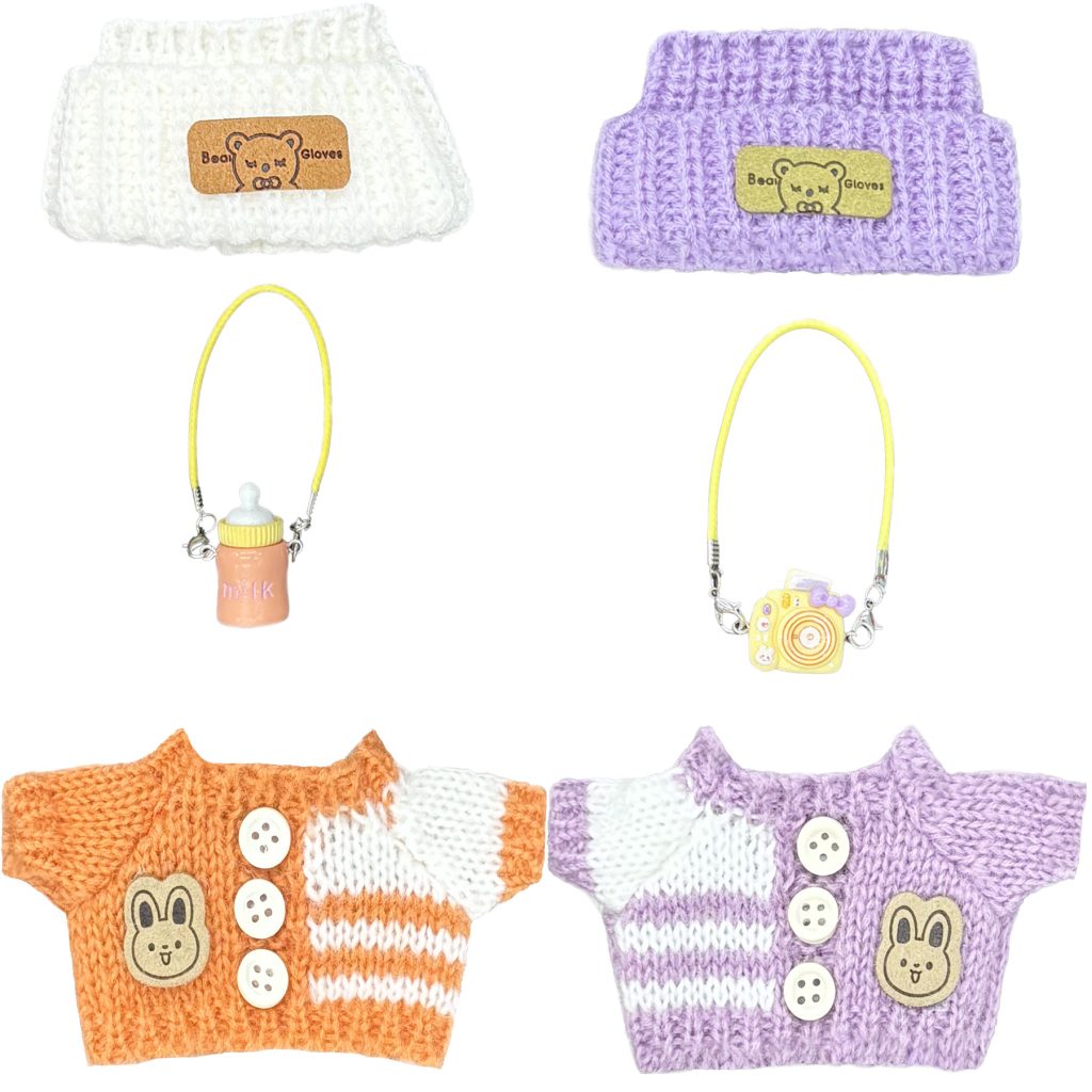 6-Piece Clothing & Accessories Set for 15cm–17cm labubus – Perfect Gift for Kids and Collectors – Fits Most Dolls