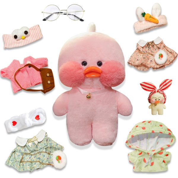 Cute Duck Plush Toy, Kawaii Plush with 12 Accessories DIY ,Cute Stuffed Animal for Kids