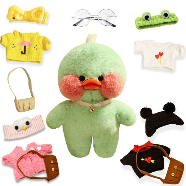 Green Duck Plush , Pato De Peluche with 12 Accessories DIY ,Stuffed Duck Plush for Kids