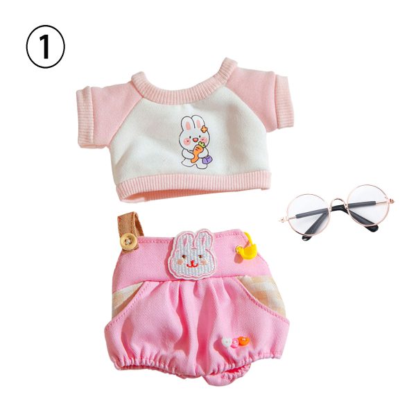 3 Pcs Of Cotton Doll Clothes Sets，Doll Overalls Set,fits 20cm  Plush Dolls