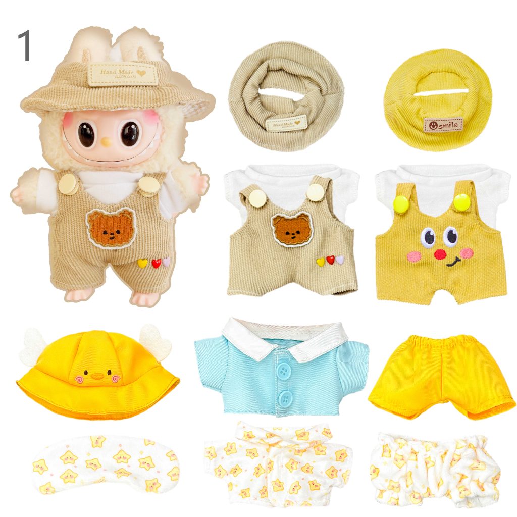 handmade  Plush Doll Clothes Set, fit 6-8in Plush Doll or Cotton Dolls, Stuffed Animal Clothes and Accessories,Christmas Gifts /Birthday Gifts for Doll Collectors