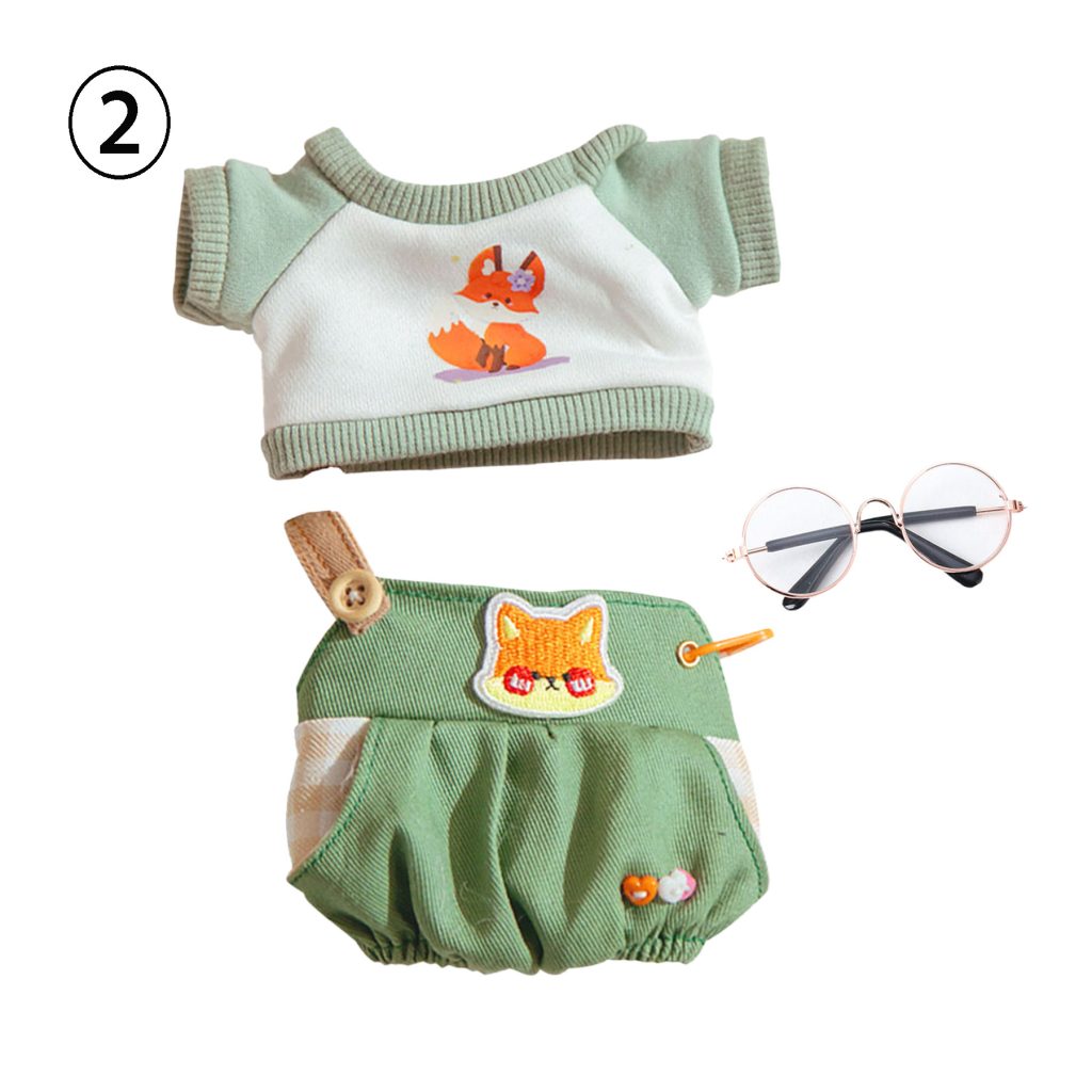 3 Pcs Of Cotton Doll Clothes Sets，Doll Overalls Set,fits 20cm  Plush Dolls