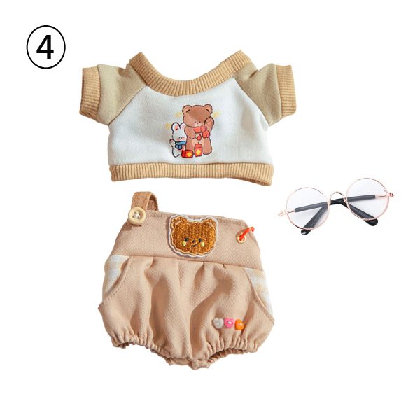 3 Pcs Of Cotton Doll Clothes Sets，Doll Overalls Set,fits 20cm  Plush Dolls