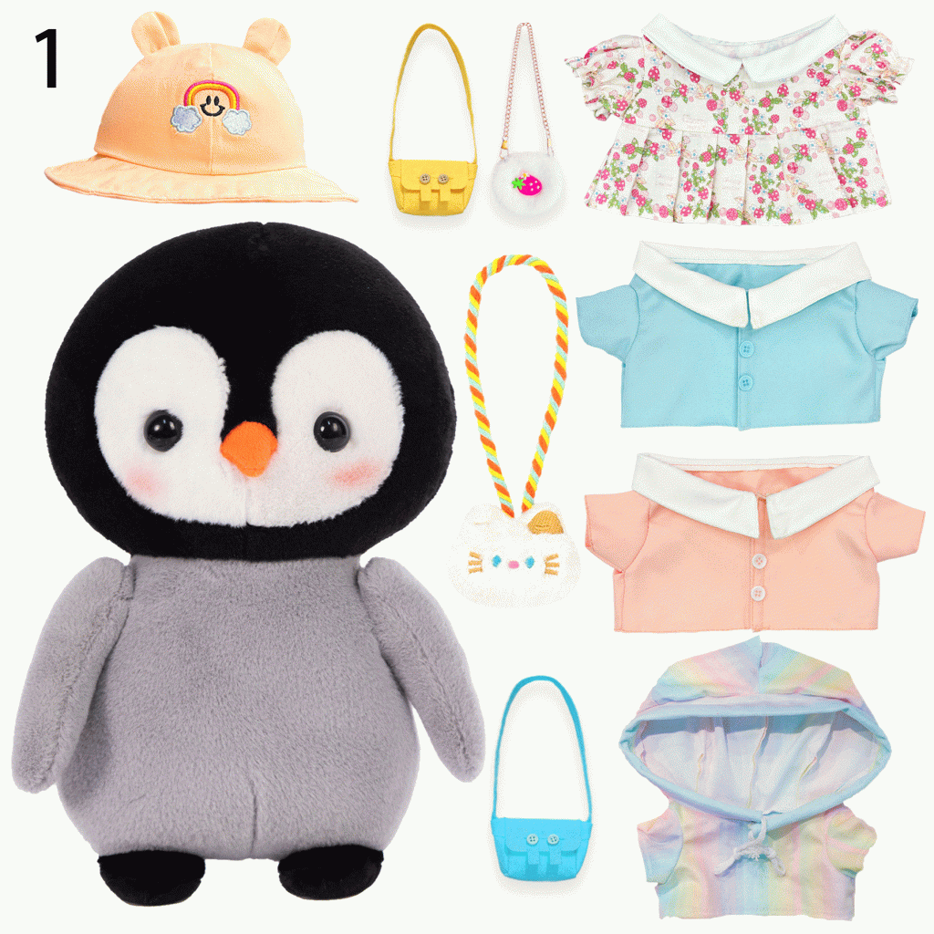 10 Pcs Of Cotton Penguin-Dolls and Clothes Included